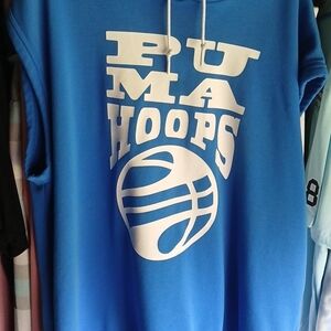 Blue PUMA Hoops Sleeveless Hoodie